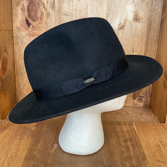 Scala Four Seasons Felt Black Wool Hat 